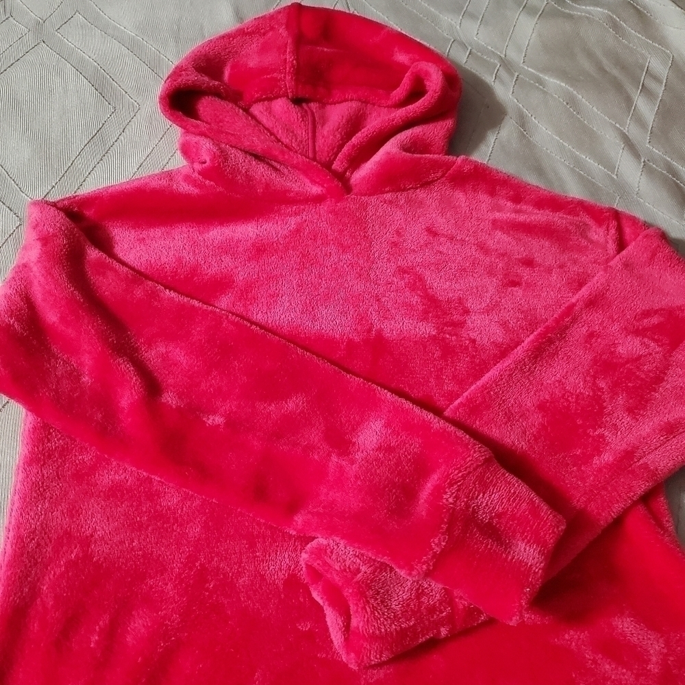 Lucky Brand Girl's Pink Plush Pullover Hoodie Size M 10/12 - Picture 2 of 6